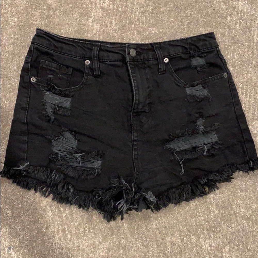 Black Jean shorts
